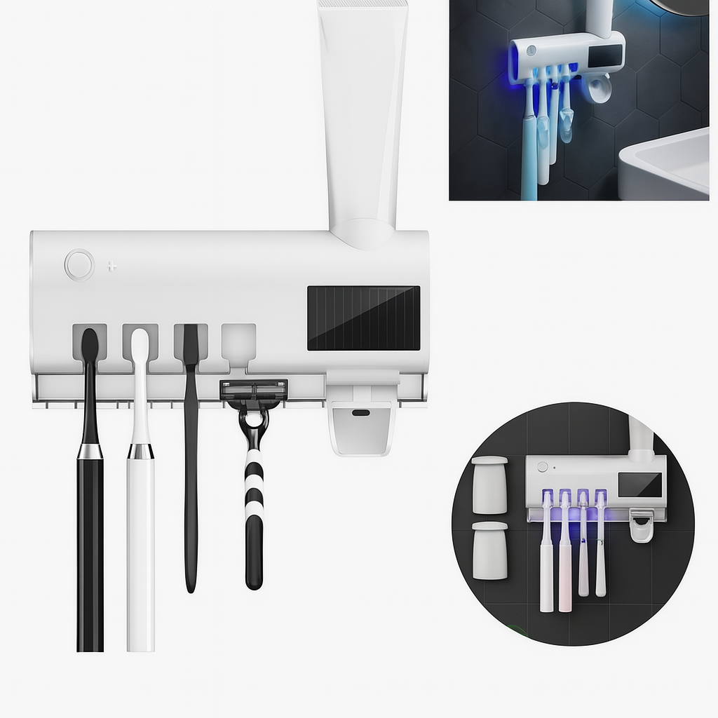 Porta Cepillo + Esterilizador UV 🔬🦷