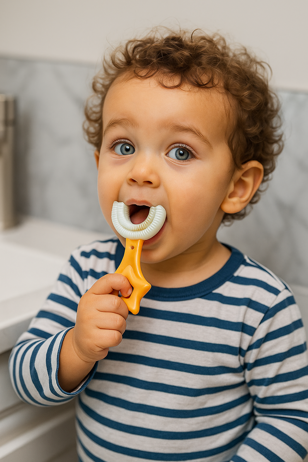 Cepillo Dental Infantil en Forma de U con Giro 360° 🦷🧒