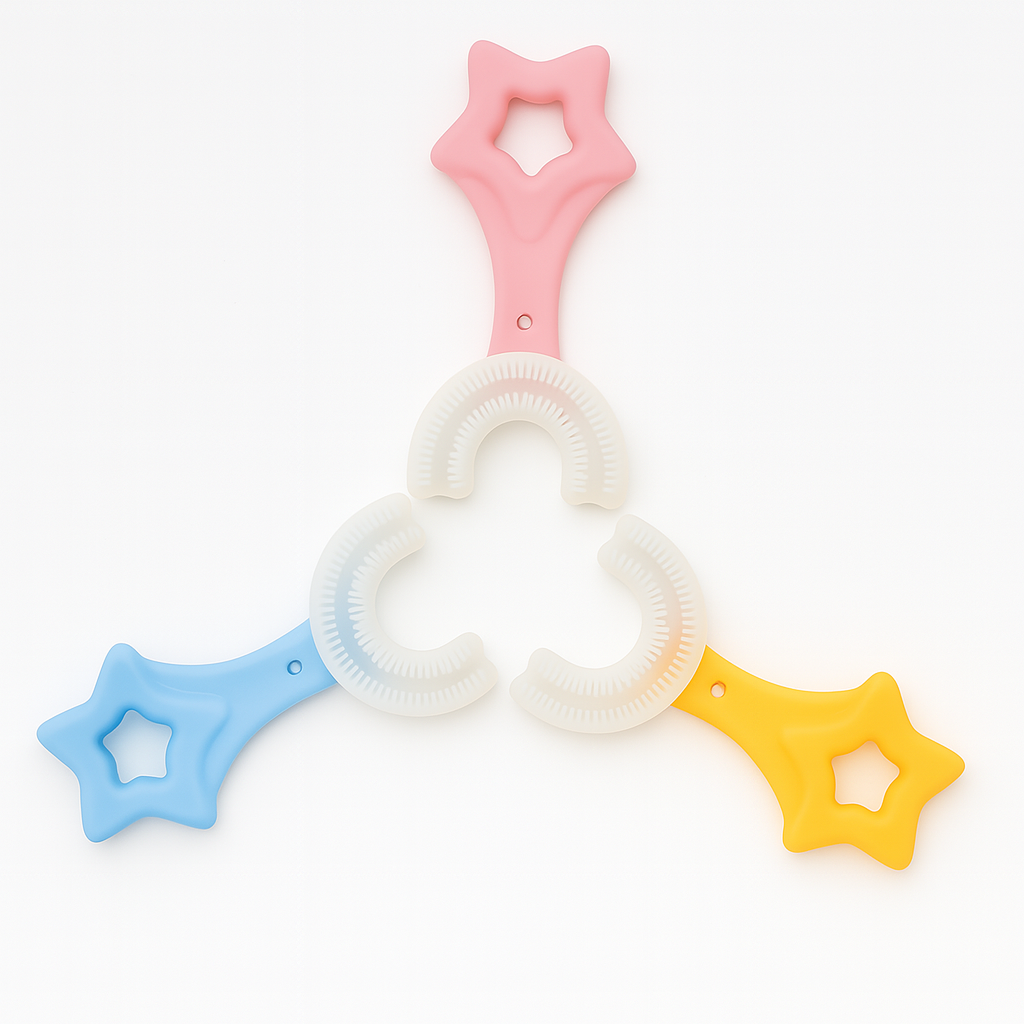 Cepillo Dental Infantil en Forma de U con Giro 360° 🦷🧒