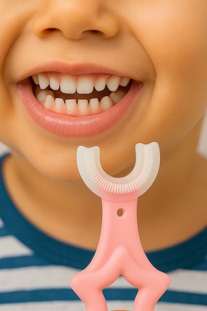 Cepillo Dental Infantil en Forma de U con Giro 360° 🦷🧒