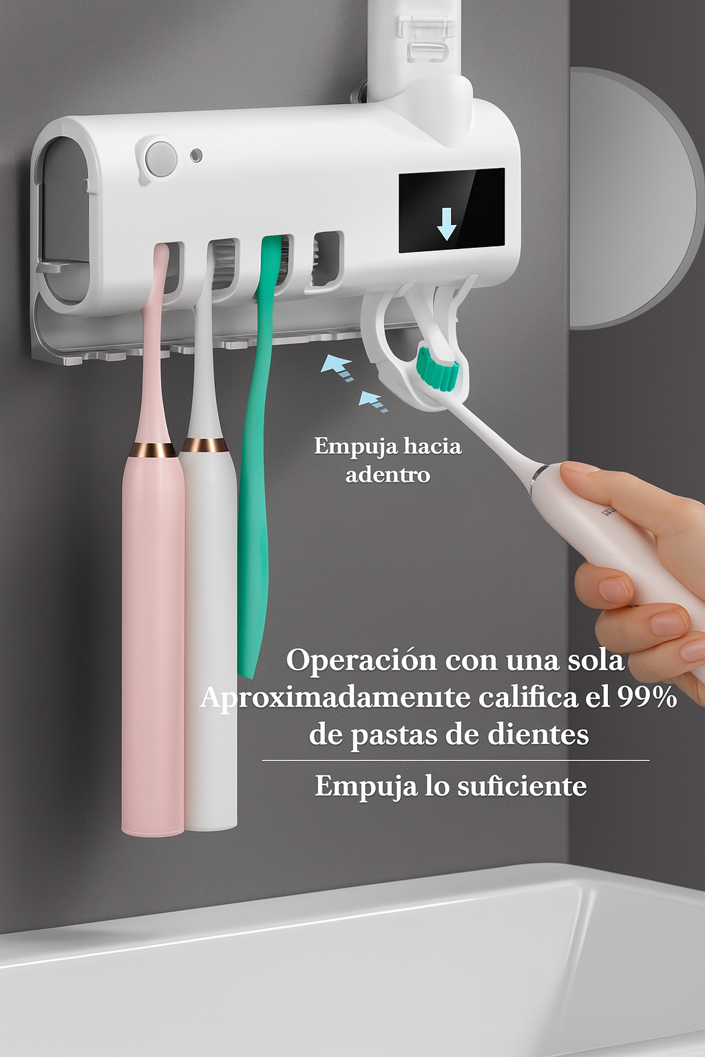 Porta Cepillo + Esterilizador UV 🔬🦷